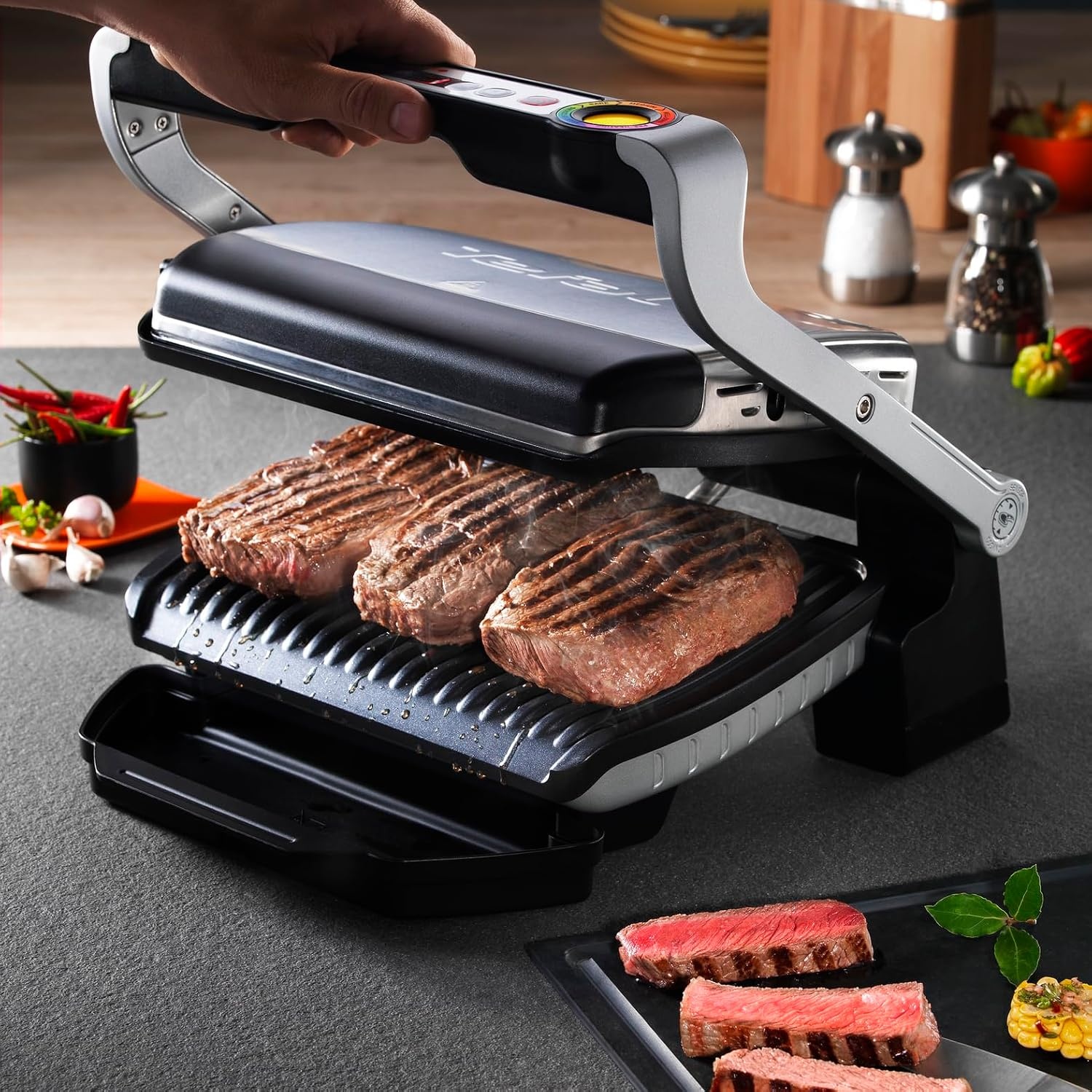 Tefal OptiGrill GC705D16 Contactgrill 2000W - RVS
