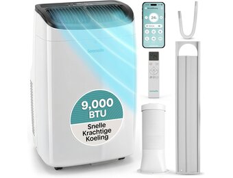 SereneLife Mobiele Airco 9000 BTU - Wit - Met WiFi, Afstandsbediening en Raamafdichtingsset