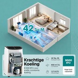 SereneLife Mobiele Airco 9000 BTU - Wit - Met WiFi, Afstandsbediening en Raamafdichtingsset