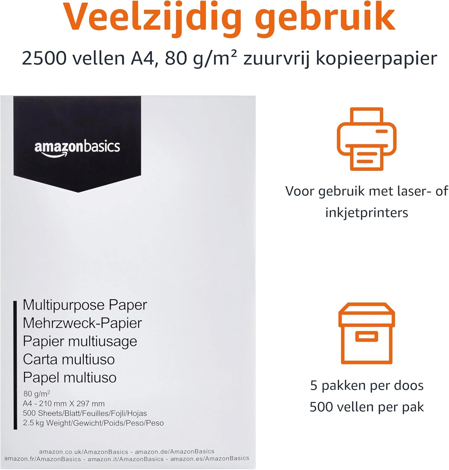 Multifunctioneel A4 Papier (2500 vel) - 32% Korting
