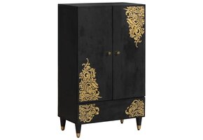Moderne Hoge Kast Zwart Mango Hout (41% Korting)