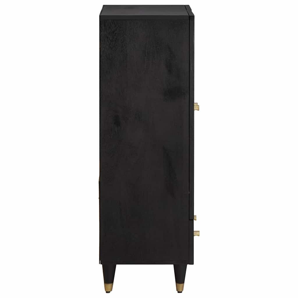 VidaXL Hoge Kast Zwart Mango Hout 60x33x100cm - 34% Korting
