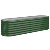 Verhoogde Plantenbak Staal Groen 152x40x36 cm - 33% Korting!