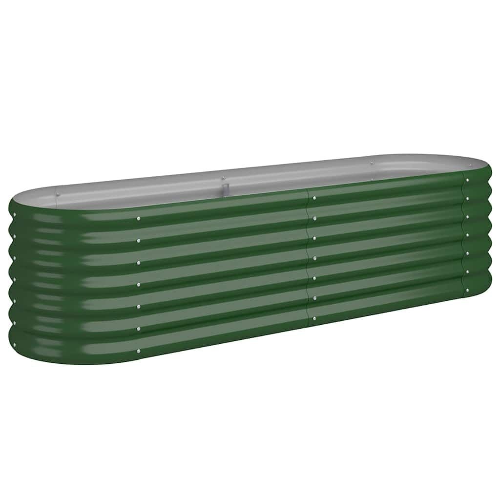 Verhoogde Plantenbak Staal Groen 152x40x36 cm - 33% Korting!