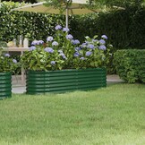 Verhoogde Plantenbak Staal Groen 152x40x36 cm - 33% Korting!