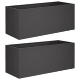2x Zwarte Plantenbak 80x40x40 cm - Koudgewalst Staal met 54% Korting
