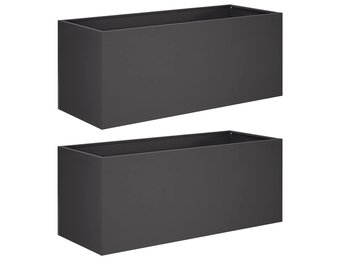 2x Zwarte Plantenbak 80x40x40 cm - Koudgewalst Staal met 54% Korting