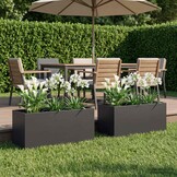 2x Zwarte Plantenbak 80x40x40 cm - Koudgewalst Staal met 54% Korting