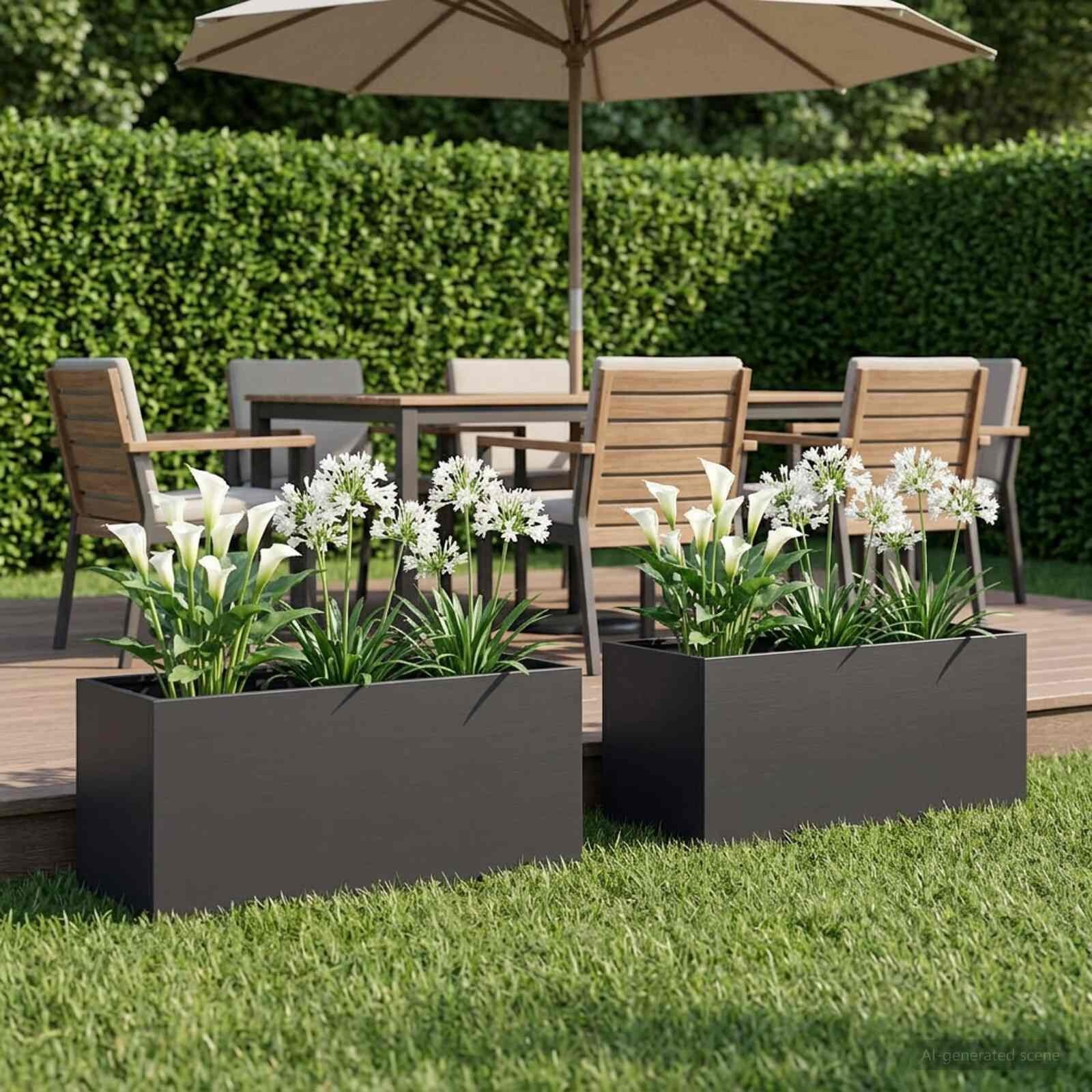 2x Zwarte Plantenbak 80x40x40 cm - Koudgewalst Staal met 54% Korting