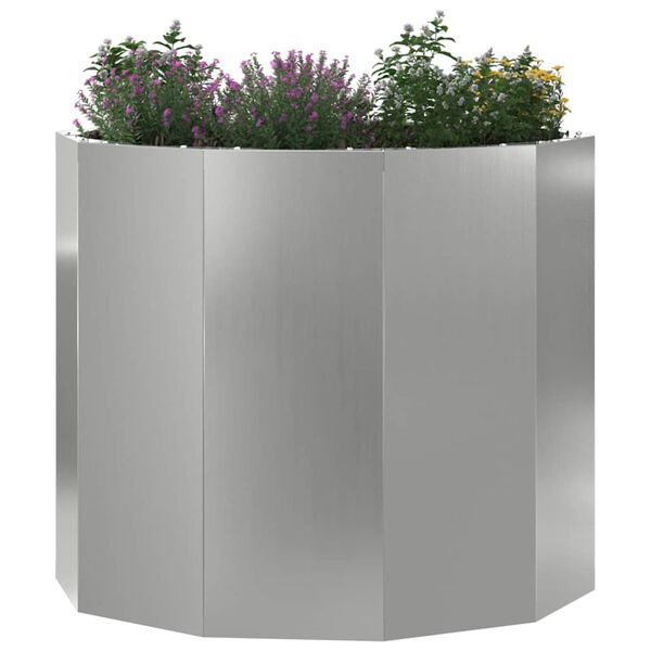 Plantenbak Staal Zilver 60x60x50 cm - 34% Korting!