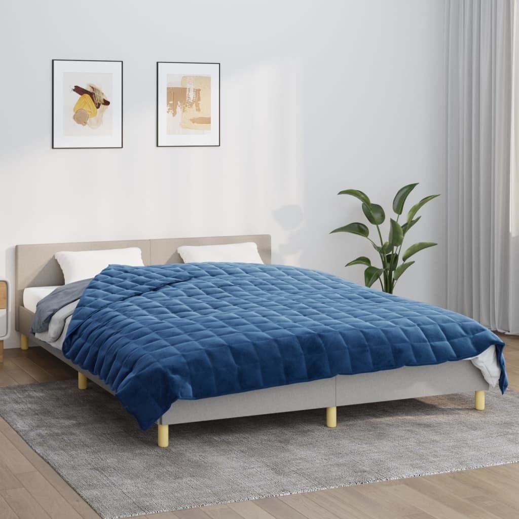 vidaXL Verzwaringsdeken Blauw 220x235 cm - 15 kg - 34% Korting