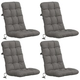 vidaXL Hoogrug Kussens VIANEN - 4 Stuks - 100% Polyester Grijs (34% Korting!)