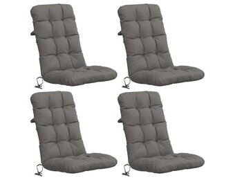 vidaXL Hoogrug Kussens VIANEN - 4 Stuks - 100% Polyester Grijs (34% Korting!)