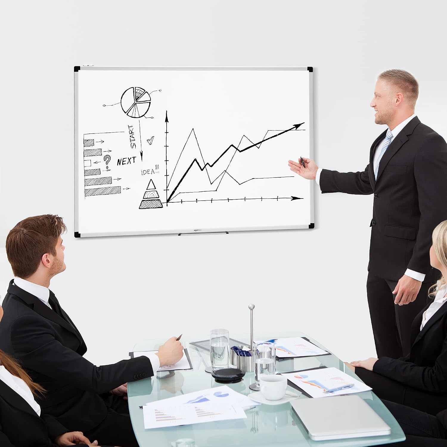 Magnetisch Whiteboard 120x90 cm Wit Aluminium Frame - 33% Korting