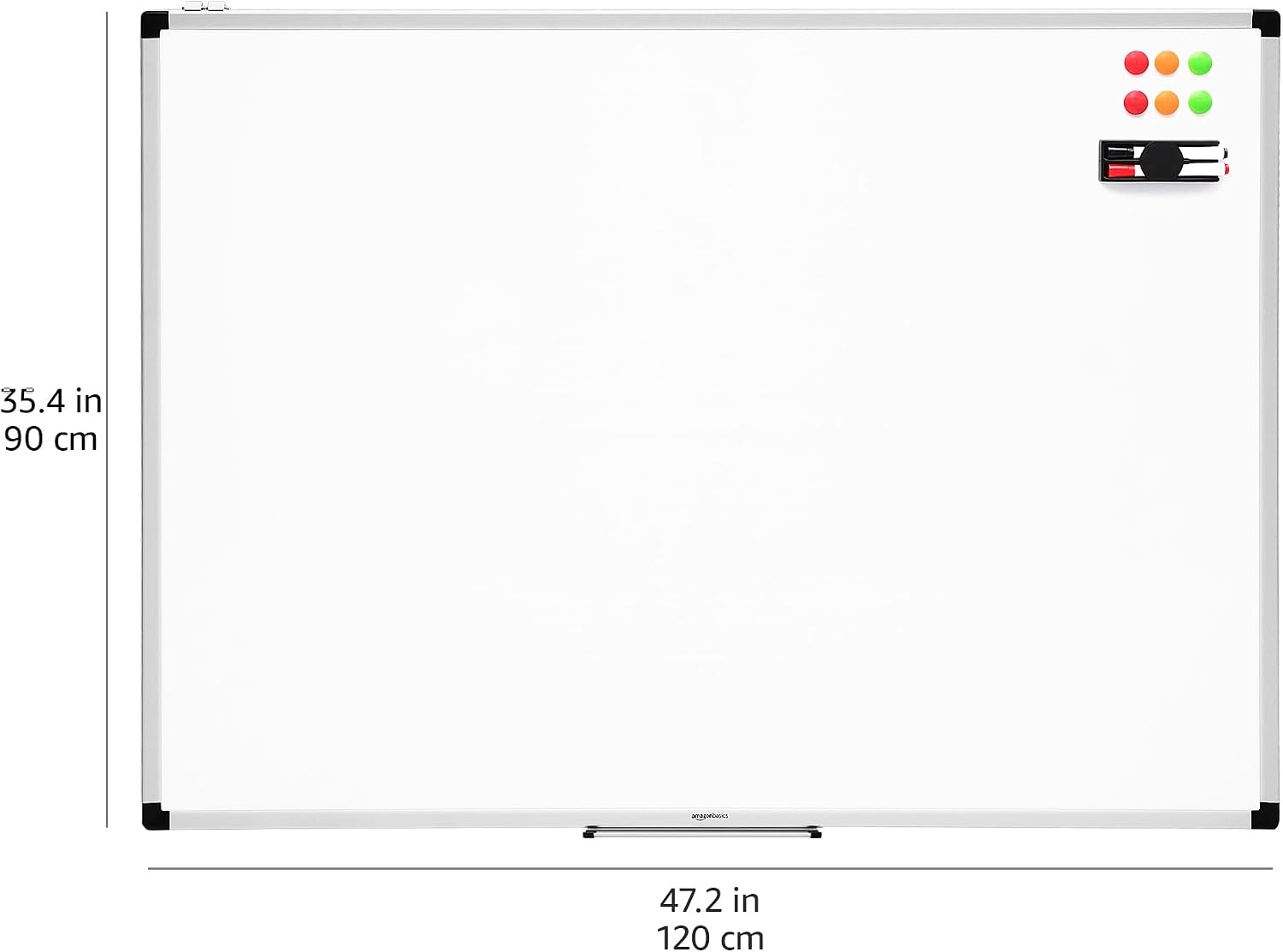 Magnetisch Whiteboard 120x90 cm Wit Aluminium Frame - 33% Korting