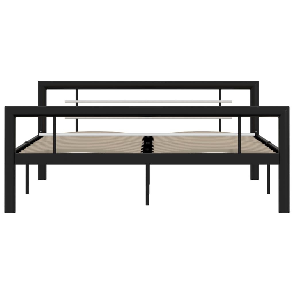vidaXL Bedframe Metaal Zwart/Wit 120x200 cm - 34% Korting!