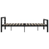 vidaXL Bedframe Metaal Zwart/Wit 120x200 cm - 34% Korting!