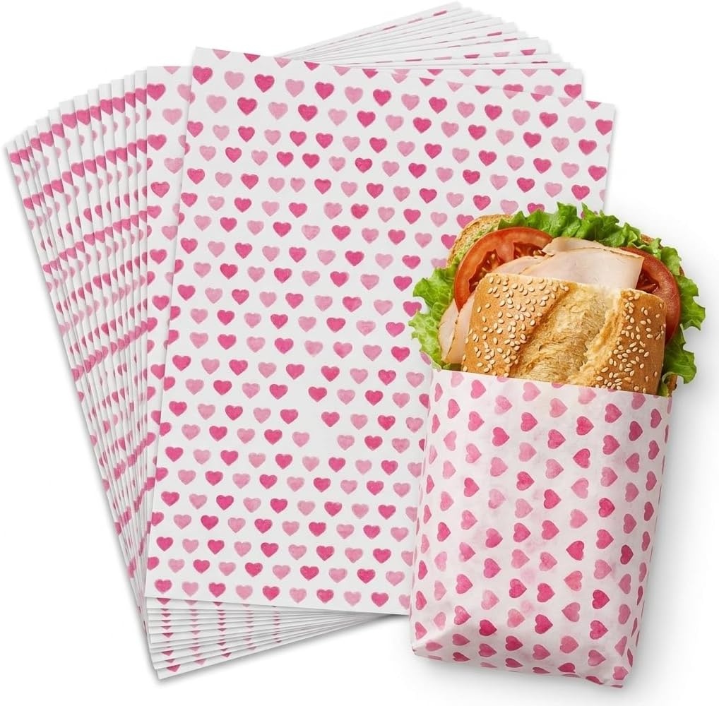 Vetvrij Inpakpapier Rood Hartjesmotief (50 stuks) - 48% Korting!