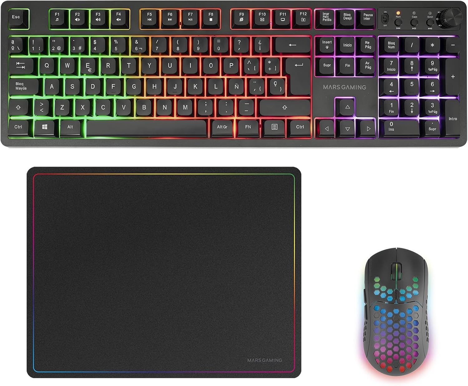 Draadloze Gaming Toetsenbord & Muis Set met RGB - Spaans QWERTY