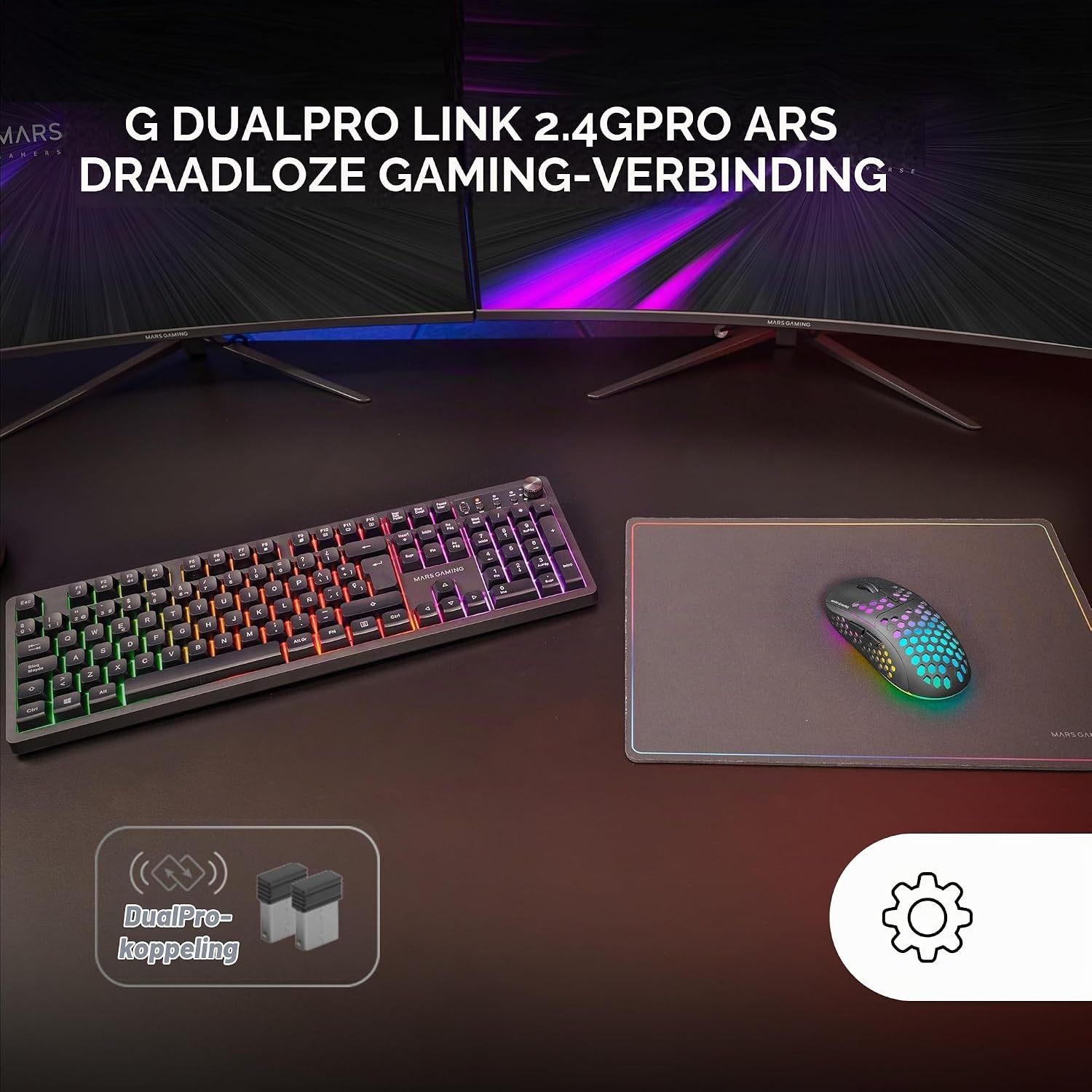 Draadloze Gaming Toetsenbord & Muis Set met RGB - Spaans QWERTY