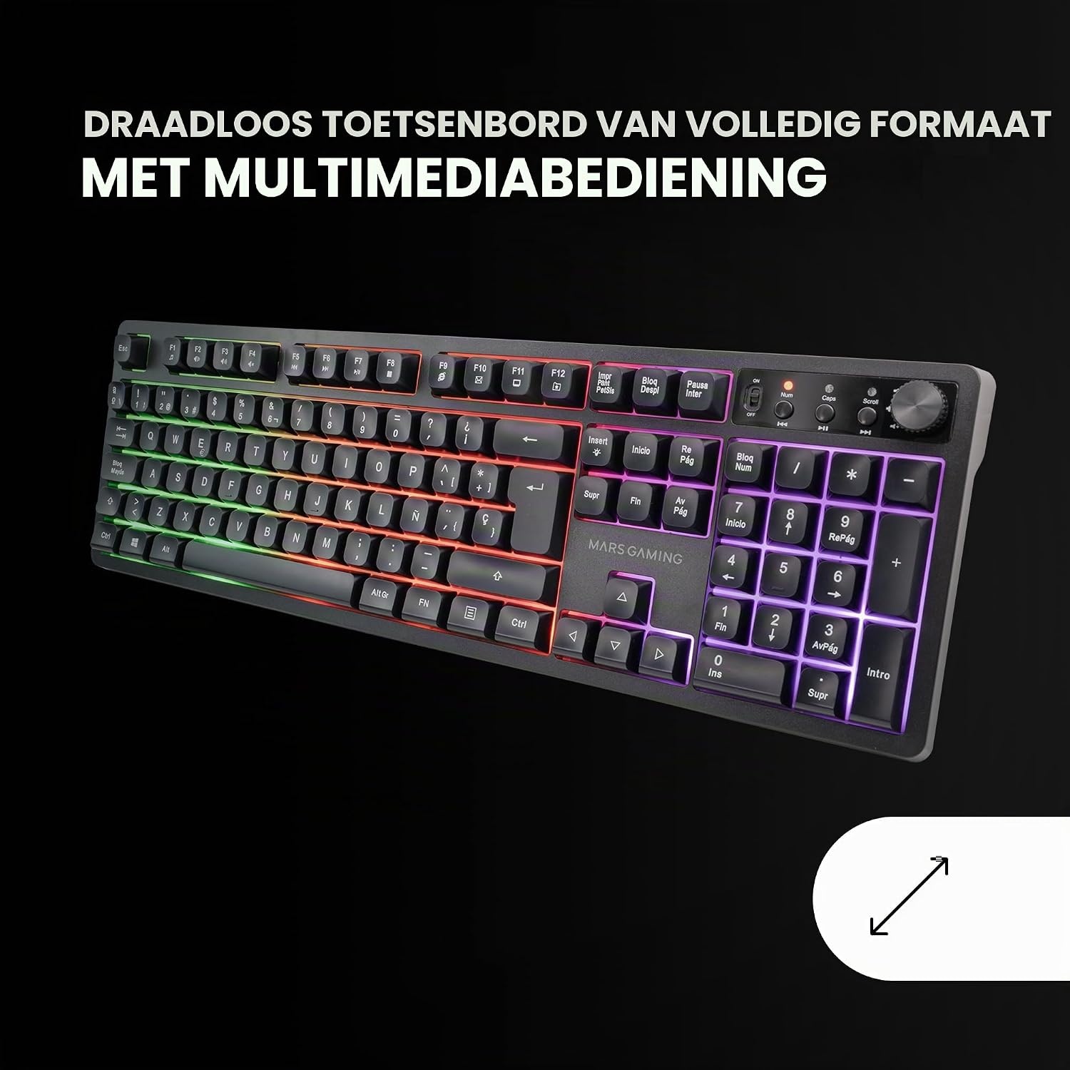 Draadloze Gaming Toetsenbord & Muis Set met RGB - Spaans QWERTY