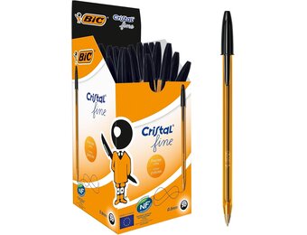 Zwarte Bic Cristal Balpennen (50 stuks) - Fijne Punt, 37% Korting