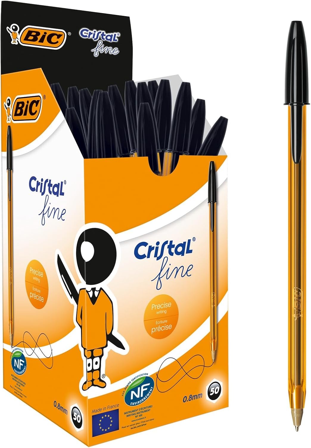 Zwarte Bic Cristal Balpennen (50 stuks) - Fijne Punt, 37% Korting