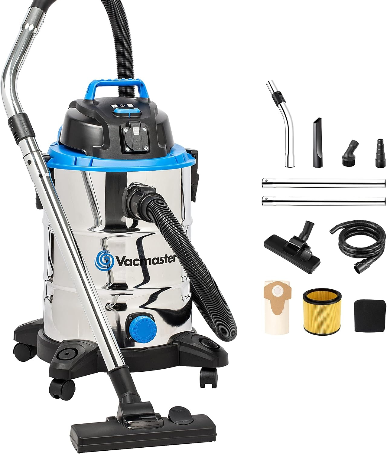Industriële Nat-Droogzuiger 1500W 30L RVS - 54% Korting!