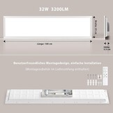 LED Plafondlamp 100x25 cm Wit 32W | 33% Korting | Dimbare Kleurtemperatuur