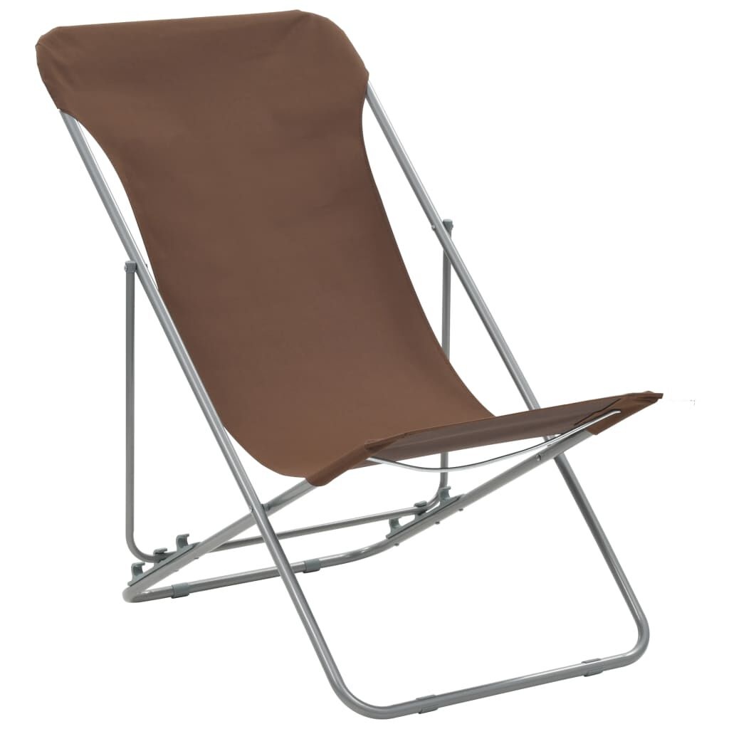 vidaXL Klapstoelen, 2 Stuks, Staal & Oxford Stof, Bruin - 33% Korting