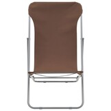 vidaXL Klapstoelen, 2 Stuks, Staal & Oxford Stof, Bruin - 33% Korting