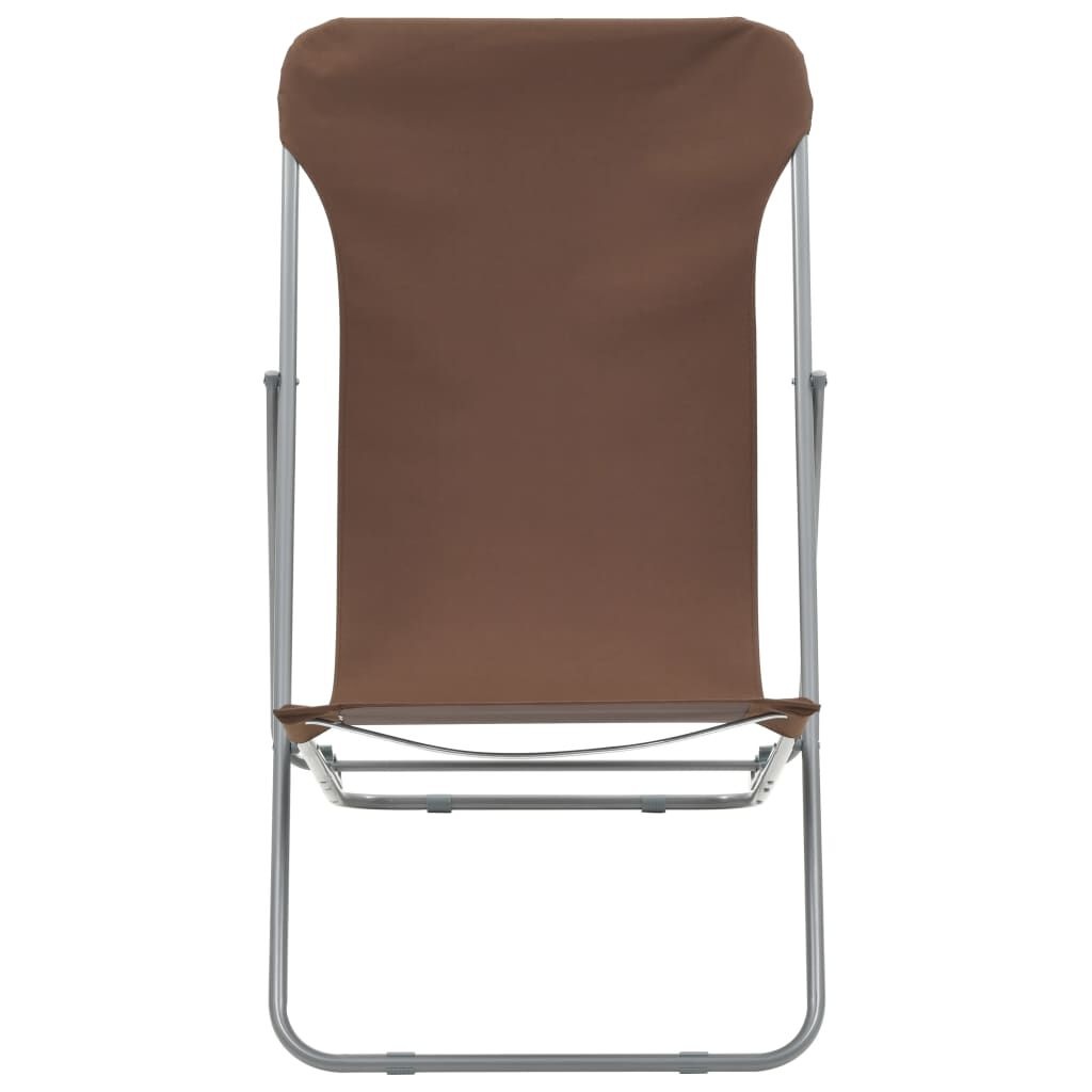 vidaXL Klapstoelen, 2 Stuks, Staal & Oxford Stof, Bruin - 33% Korting