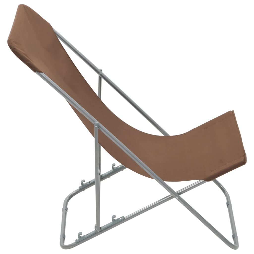 vidaXL Klapstoelen, 2 Stuks, Staal & Oxford Stof, Bruin - 33% Korting