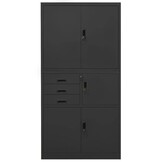 vidaXL Kantoorkast 90x40x180 cm staal antracietkleurig
