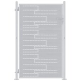 vidaXL Tuinpoort 85 x 120 cm Roestvrij staal zilver Vergrendelbaar
