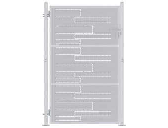 vidaXL Tuinpoort 85 x 120 cm Roestvrij staal zilver Vergrendelbaar