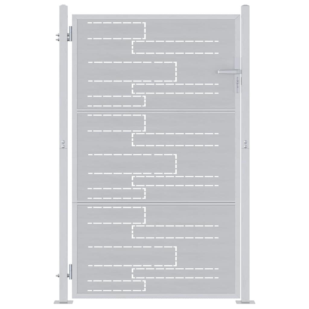 vidaXL Tuinpoort 85 x 120 cm Roestvrij staal zilver Vergrendelbaar