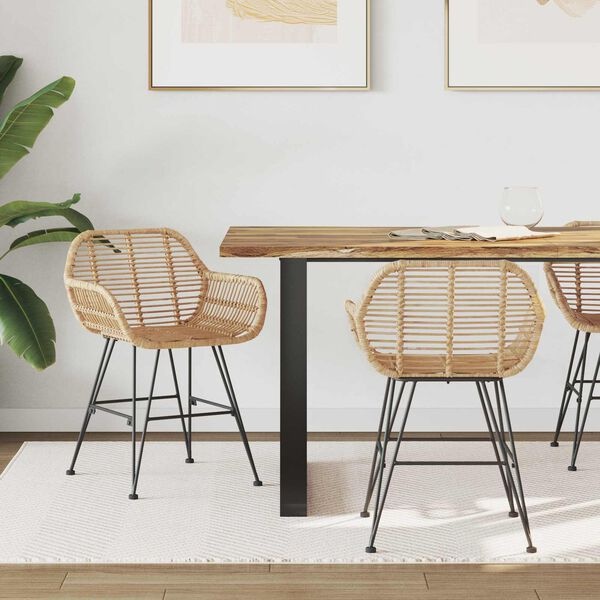 Eetkamerstoelen Riet & IJzer Naturel (2 stuks) - 59% Korting!