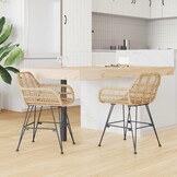 Eetkamerstoelen Riet & IJzer Naturel (2 stuks) - 59% Korting!