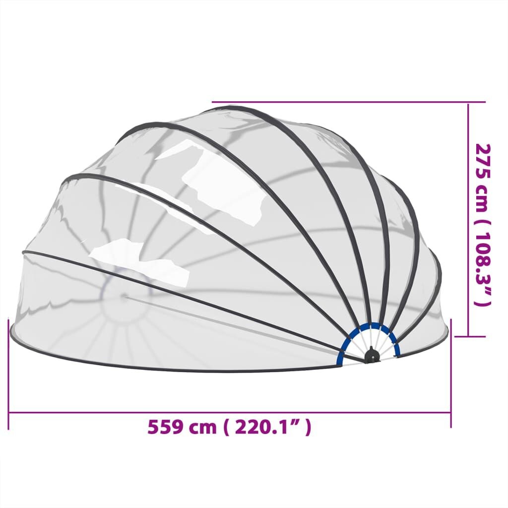 Zwembadkoepel 559x275 cm - 35% Korting