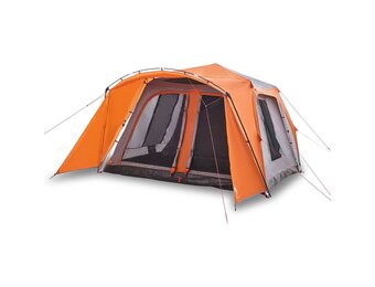 VidaXL 9-persoons Partytent Luifel Snelontgrendeling - Grijs/Oranje (34% Korting)