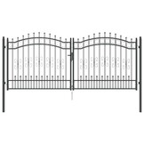 Vergrendelbare Hekpoort met Speerpunt 305x125 cm (35% Korting)