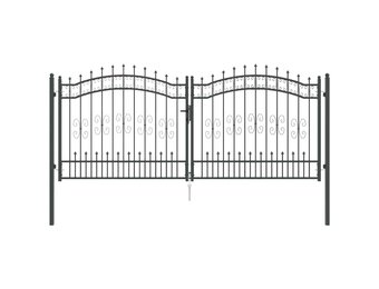 Vergrendelbare Hekpoort met Speerpunt 305x125 cm (35% Korting)