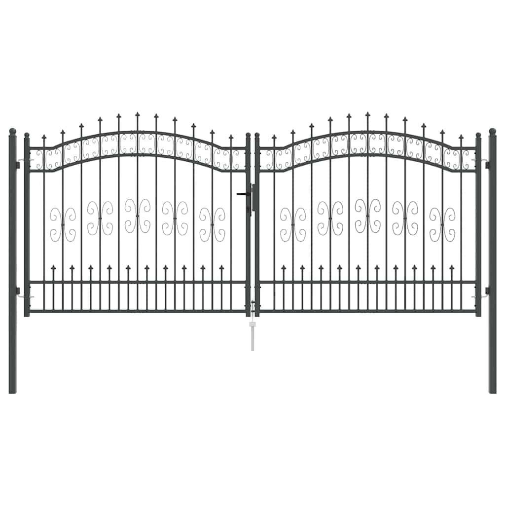 Vergrendelbare Hekpoort met Speerpunt 305x125 cm (35% Korting)