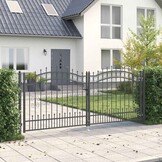 Vergrendelbare Hekpoort met Speerpunt 305x125 cm (35% Korting)