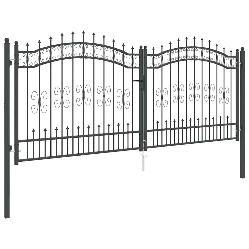 Vergrendelbare Hekpoort met Speerpunt 305x125 cm (35% Korting)