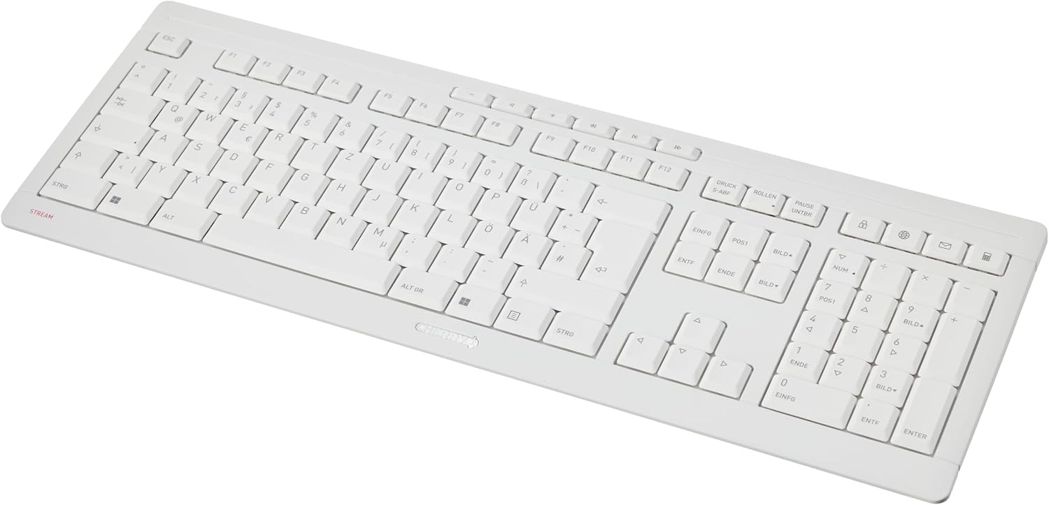CHERRY STREAM Toetsenbord QWERTZ Wit-Grijs - 56% Korting