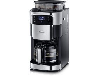 Severin KA 4813 Koffiezetapparaat met Bonenmaler - Zwart/RVS - 35% Korting