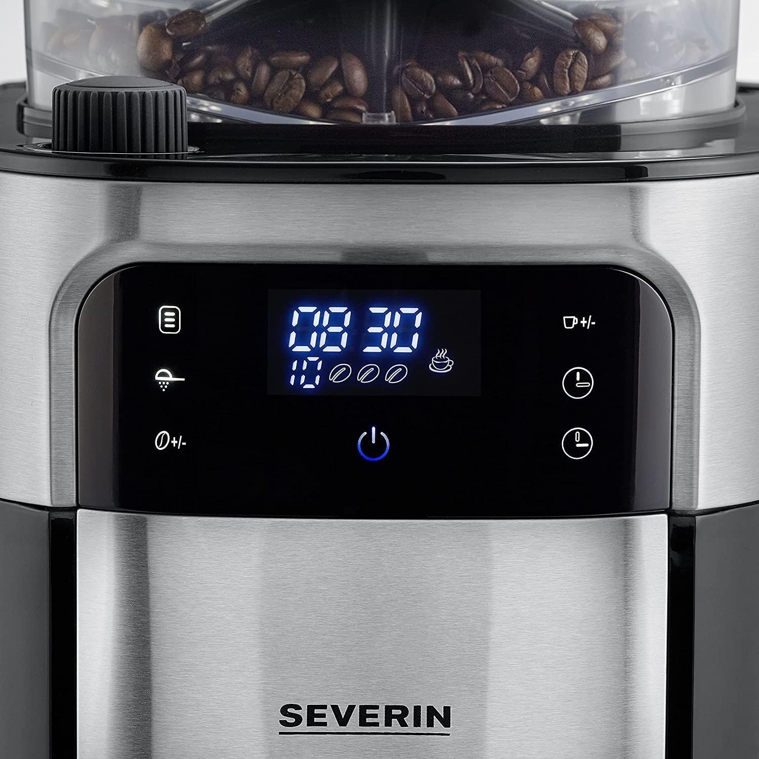Severin KA 4813 Koffiezetapparaat met Bonenmaler - Zwart/RVS - 35% Korting
