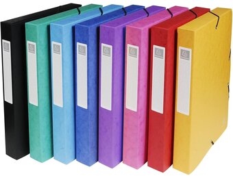 Exacompta Opbergdozen A4 - 40 mm rug - Assorti kleuren - 8 stuks